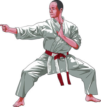 Drawing Japanese budo, matrial strong, art,illustration, vector