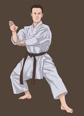 Drawing Tokaido martial art, flexible, strong art.illustartion, vector