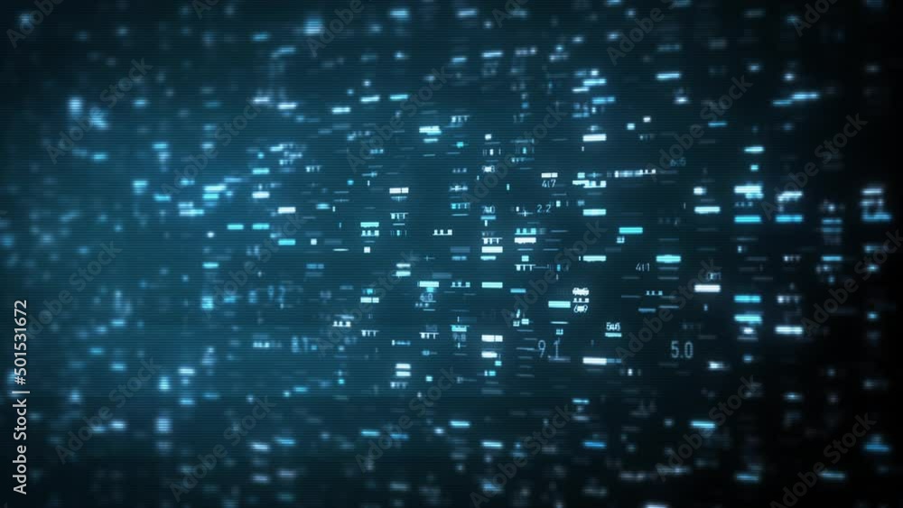 Poster big data digital business hitech background/ 4k animation of an abstract wallpaper big data business