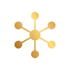 Molecule icon with gold gradient