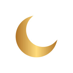 Fototapeta na wymiar Moon icon with gold gradient