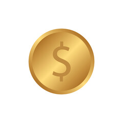 Gold dollar coin with gradient icon