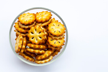 Pineapple Biscuits isolated on white background.