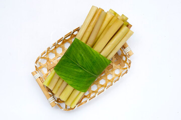 Lotus stem on white background. © Bowonpat