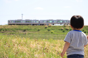 Fototapeta premium child on the field