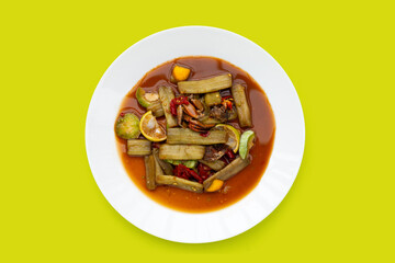 Lotus stem spicy salad. Thai food recipes