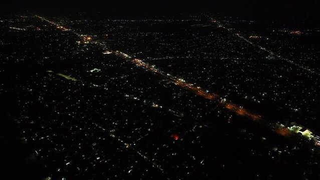 Great Night Flight Aerial view of Kala Shah Kako Punjab Pakistan