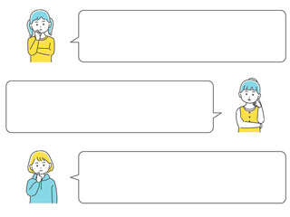 考える子どもたち　吹き出しセット　3色