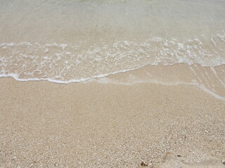 白波と白い砂浜 波打ち際