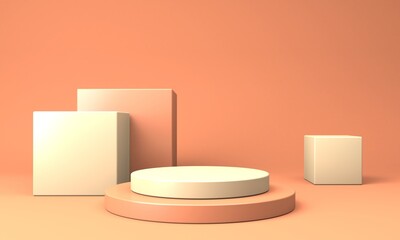 Abstract scene podium mockup. Award ceremony concept