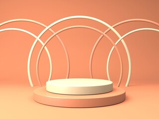 Abstract scene podium mockup. Award ceremony concept