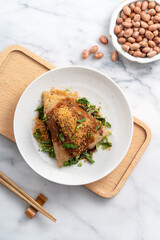 Vegetable zongzi. Vegetarian rice dumpling for Duanwu Dragon Boat Festival food.