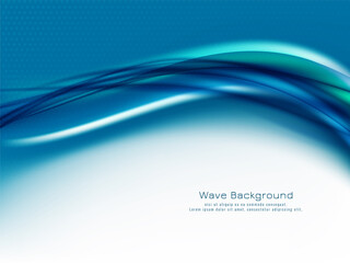 Abstract decorative blue color wave design background