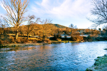 Rio Lozoya en invierno. Madrid. España