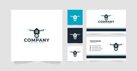 Home drone logo design and business card