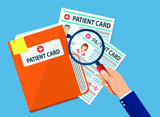 Patient card. doctors described patient record for future treatment.