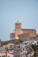 Fototapeta na wymiar Panorama at Eivissa City on Ibiza Island in Spain in the summer of 2022.