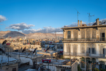 View of Damascus from Rooftop terrace, Syria