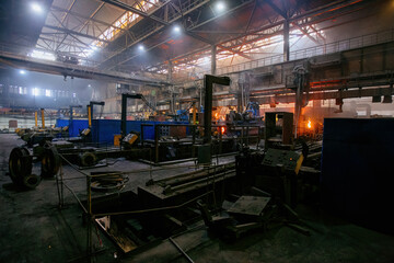 Process of Iron pipe casting at the foundry