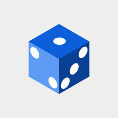 Isometric vector illustration of a dice.