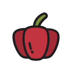 Pepper , Vegetables filled outline icon.