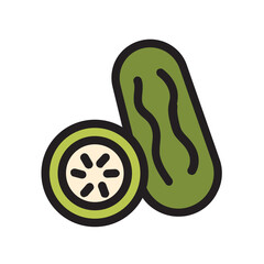 Cucumber , Vegetables filled outline icon.