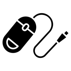 Mouse computer glyph icon. Can be used for digital product, presentation, print design and more.