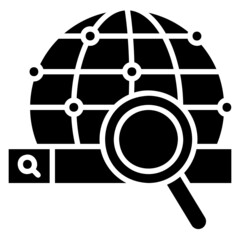 Browser Search Internet glyph icon. Can be used for digital product, presentation, print design and more.