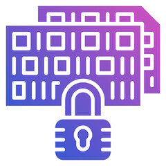 Encryption code decryption security flat gradient icon. Can be used for digital product, presentation, print design and more.