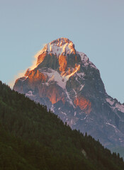 mountain peak at sunset