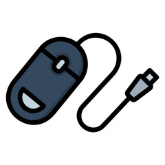 Mouse computer filled line color icon. Can be used for digital product, presentation, print design and more.