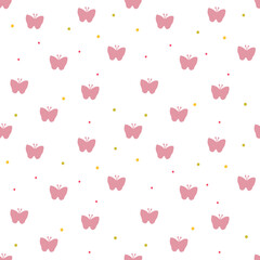 Abstract summer  seamless pattern. Simple butterfly shape