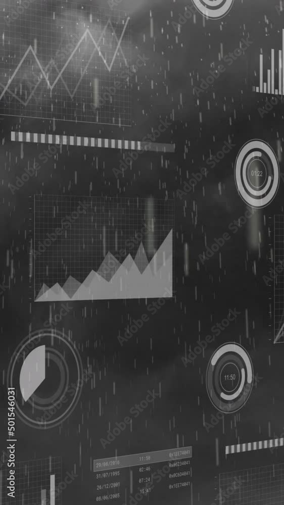 Poster animation of data processing over clouds