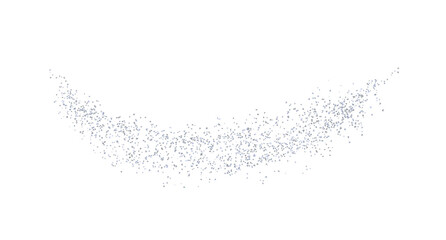 Arc backdrop plume silver texture crumbs. Silverish dust isolated. Vector.