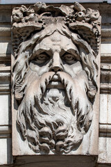 Old Father Thames Sculpture on Somerset House in London, UK