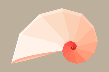 Geometric Nautilus shell symbol. Flat vector illustration