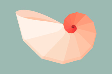 Geometric Nautilus shell symbol. Flat vector illustration