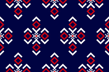 Obraz premium Geometric ethnic seamless pattern traditional. Fabric ethnic style. Design for background, wallpaper, vector illustration, fabric, clothing, carpet, textile, batik, embroidery.