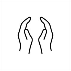 hands raised up icon vector illustration symbol