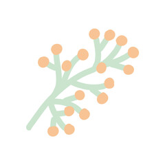 Illustration of algae coral isolated on a white background. Corals with berries. A sprig of berries.