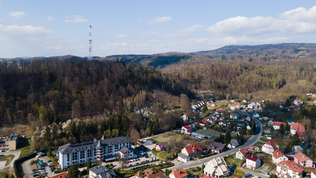 Bad Kudowa / Kudowa Zdroj in Polen - Dronen ansicht
