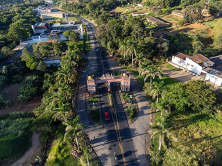 small country town entrance portal with beautiful sunlight - Socorro, São Paulo, Brazil