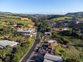 Fototapeta premium small city in the interior of São Paulo with beautiful mountains in the countryside - Socorro, Brazil