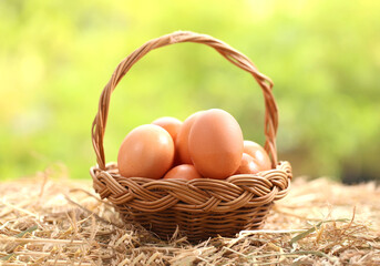 Many white duck or hen eggs together in group as background. Farm clean egg is good for health as...