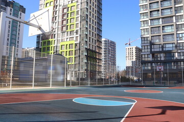 sport playgrounds in city yard