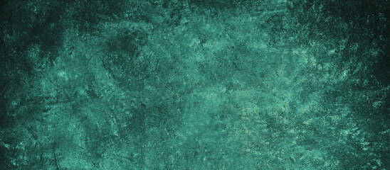 Green concrete wall texture, panoramic view, background surface