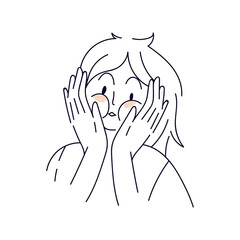 Stick figures: boho girl for social media design and creating your own website. Creating a beautiful boho girl with a dark outline and delicate colors