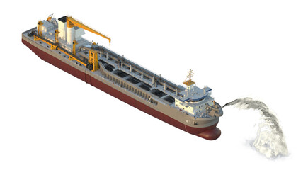 Dredger. Rainbowing. Isolated on white. 3d-rendering © La Nataly