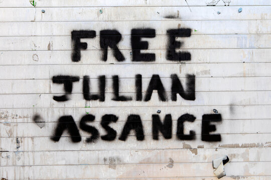 Free Julian Assange Sign In London, UK