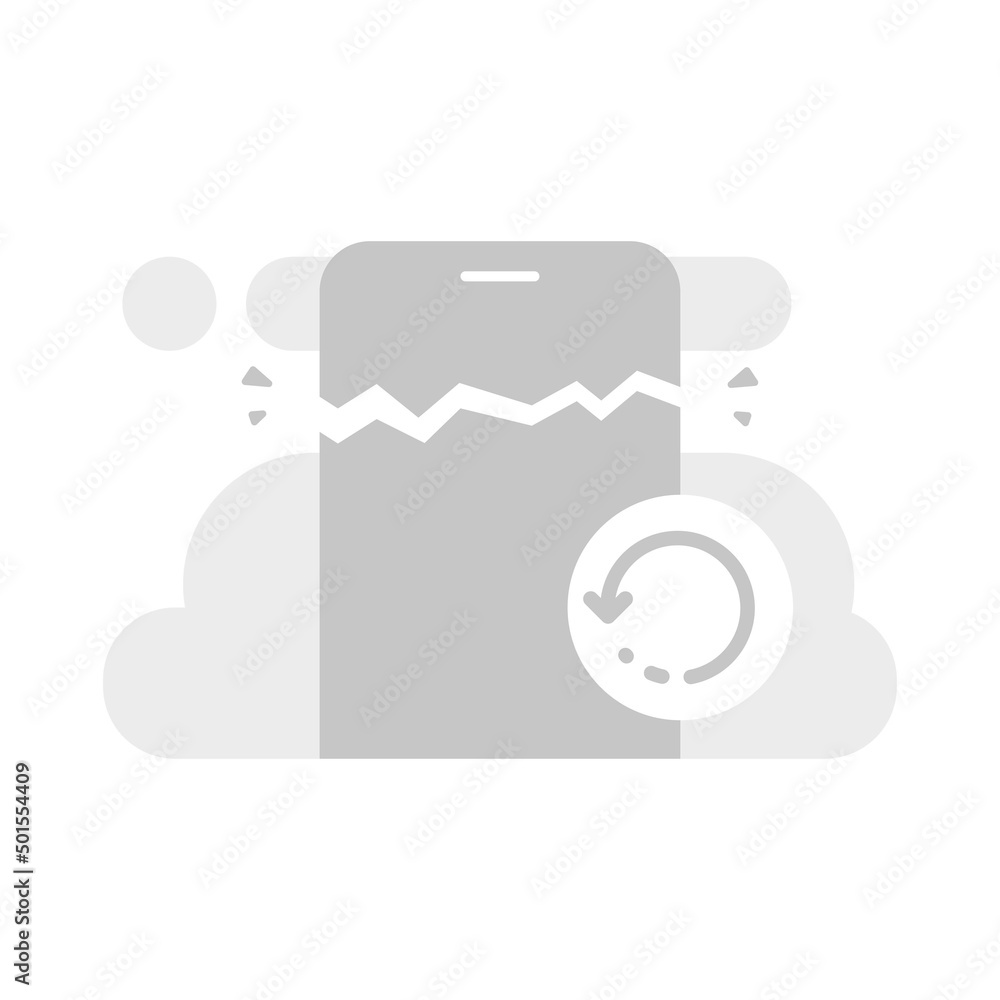 Poster error occurred on mobile app page, tap to retry concept illustration flat design vector eps10. moder